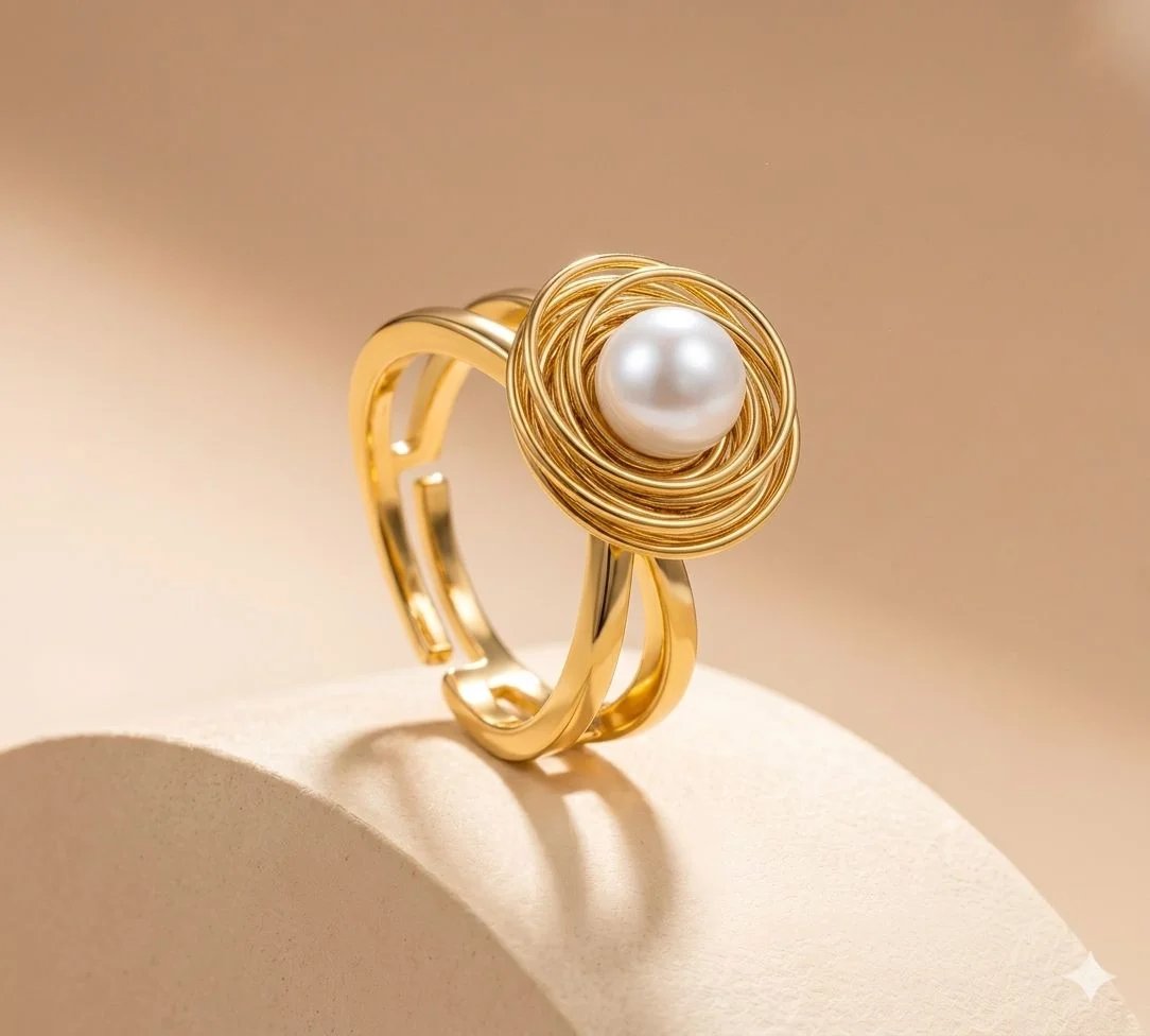 Pearl Spiral Ring