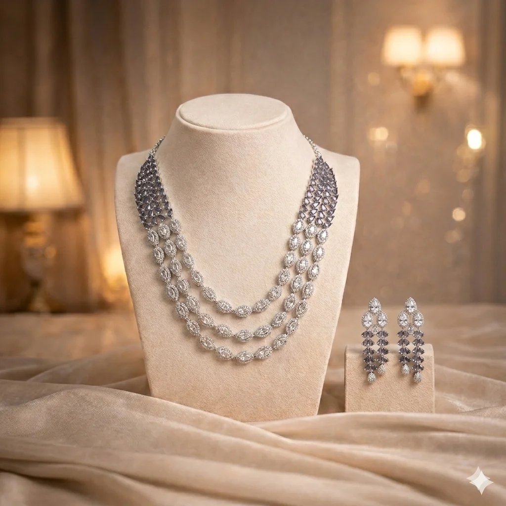 Layered Marquis Necklace Set