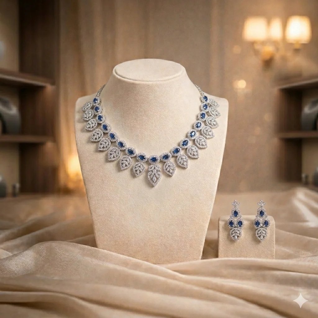 Indigo Bloom Necklace Set