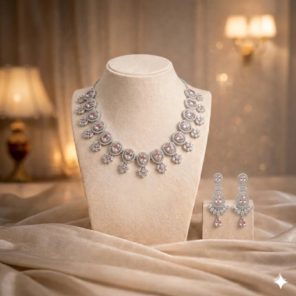 Halo Drop Necklace Set